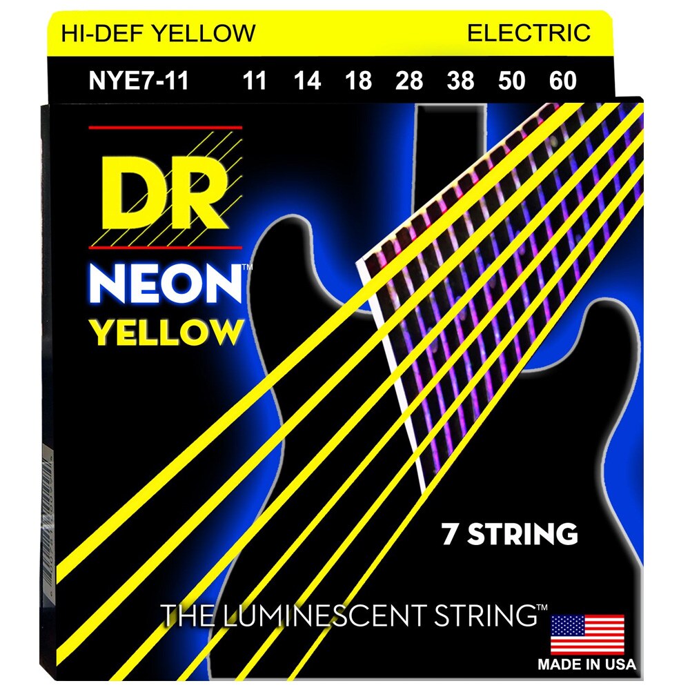 DR/NYE7-11 NEON YELLOW Extra Heavy 7-String