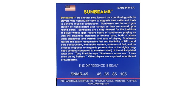 DR ( ディーアール )  / SNMR-45 SUNBEAM Nickel Plated Medium 45-105 Short Scale画像3