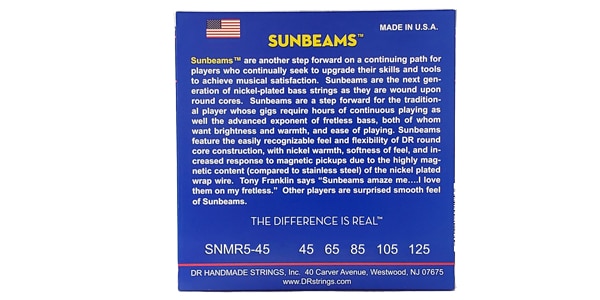 DR / SNMR5-45 SUNBEAM Nickel Plated Medium 45-125 Short Scale画像3