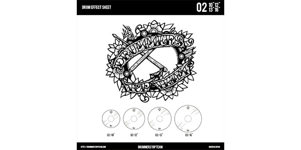 DRUMMERS TOP TEAM / DRUM EFFECT SHEET Tom set (10,12,13,16") 0.3mm画像3