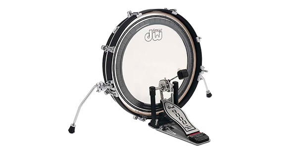 DW / DESIGN PANCAKE BASS DRUM BLK SAT, SPURS