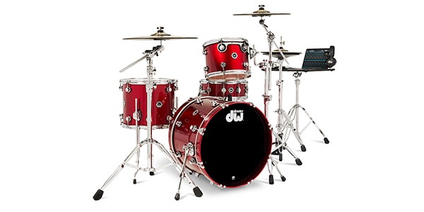 DW/DWe 4PC SHELL PK, BLK CHE MTL, BOX B BASS DRUM