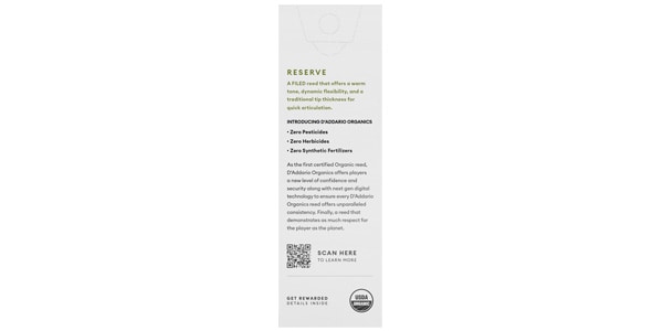 D&#39;Addario Woodwinds / Organic Reserve Baritone Sax reeds 4.5画像2