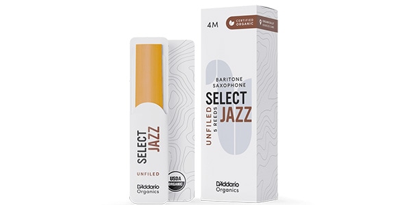 D&#39;Addario Woodwinds / Baritone Sax reeds Organic Select Jazz 4M Unfiled