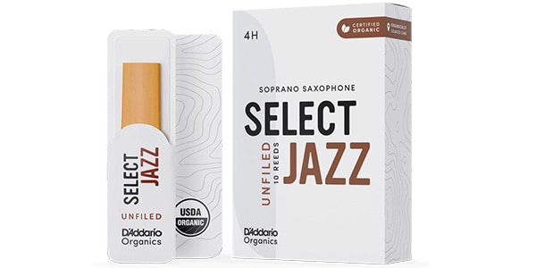 D&#39;Addario Woodwinds / Soprano Sax reeds Organic Select Jazz 4H Unfiled