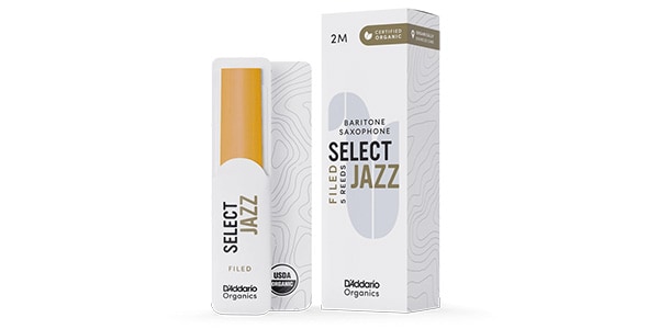 D&#39;Addario Woodwinds / Baritone Sax reeds Organic Select Jazz 2M Unfiled