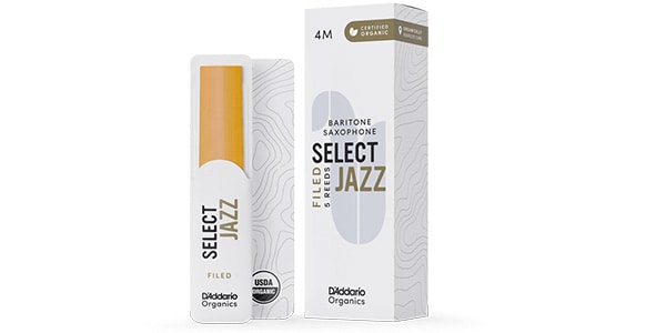 D&#39;Addario Woodwinds / Baritone Sax reeds Organic Select Jazz 4M Unfiled