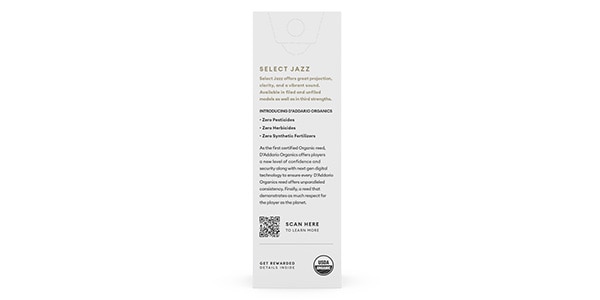 D&#39;Addario Woodwinds / Tenor Sax reeds Organic Select Jazz 2M Unfiled画像2