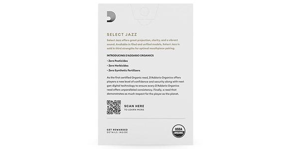 D&#39;Addario Woodwinds / Soprano Sax reeds Organic Select Jazz 2S Unfiled画像2