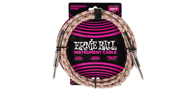 ERNIE BALL / Braided Instrument Cable Straight/Straight 10ft Emerald Argy
