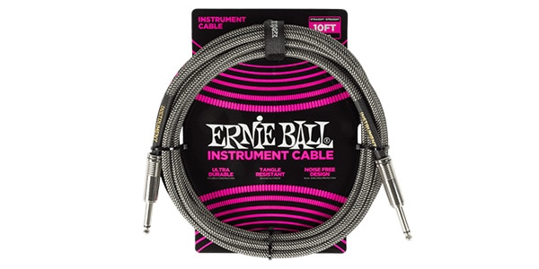 ERNIE BALL / Braided Instrument Cable Straight/Straight 10ft Silver Fox