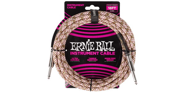 ERNIE BALL / Braided Instrument Cable Straight/Straight 18ft Emerald Argy