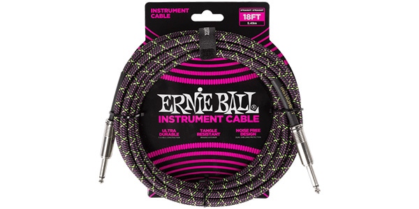 ERNIE BALL / Braided Instrument Cable Straight/Straight 18ft Purple Pytho