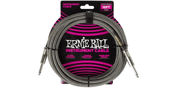 ERNIE BALL / Braided Instrument Cable Straight/Straight 18ft Silver Fox