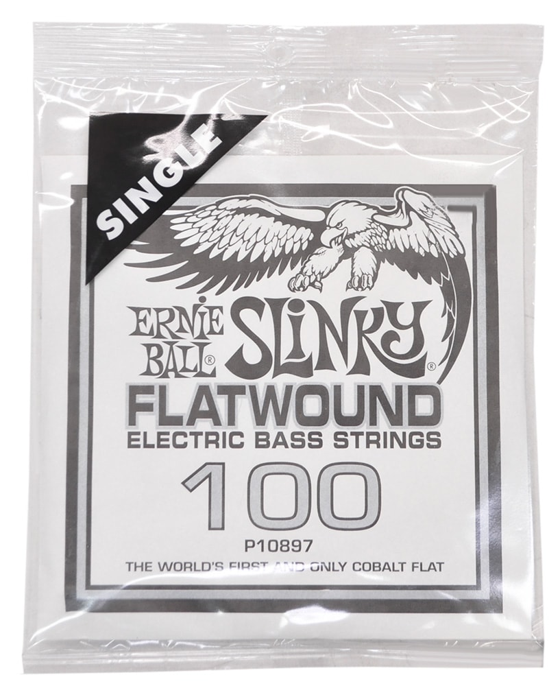 ERNIEBALL/.100 Slinky Flatwound Electric Bass String Single