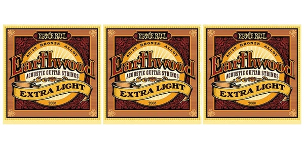 ERNIE BALL ( アーニー・ボール )  / Earthwood EXTRA LIGHT #2006、 3パックセット