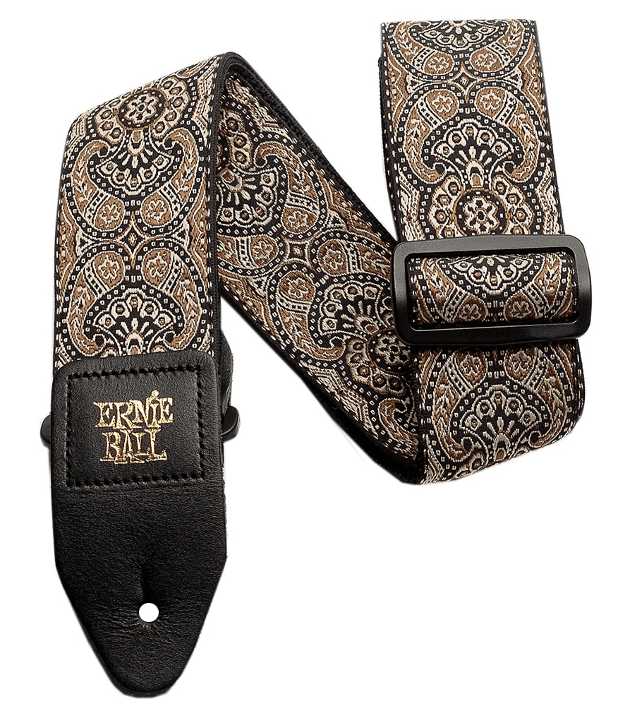 ERNIEBALL/4163 Gold & Black Paisley Jacquard Strap