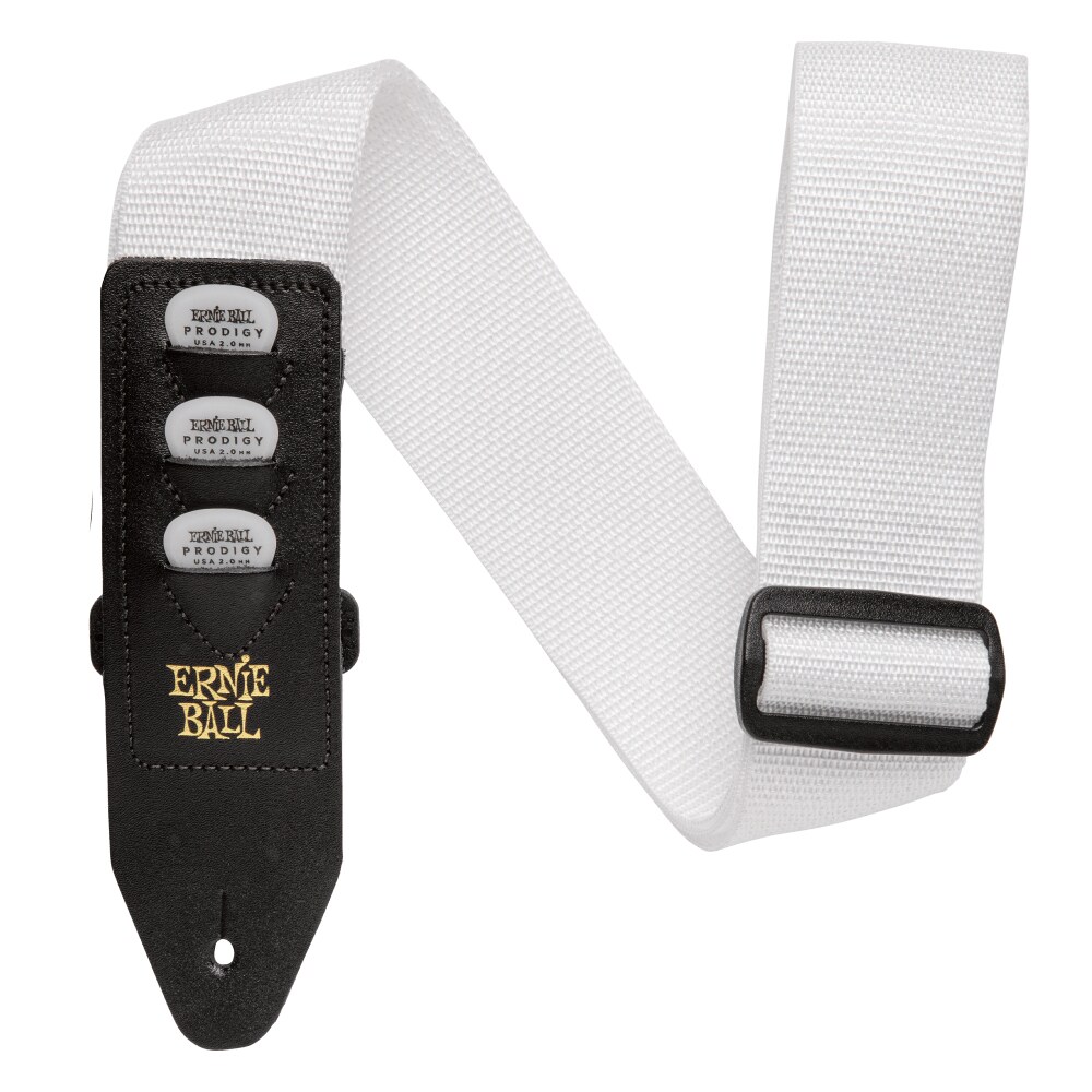 ERNIEBALL/PICKHOLDER STRAP WHITE