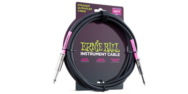 ERNIE BALL ( アーニー・ボール ) / 10' STRAIGHT / STRAIGHT INSTRUMENT CABLE - BLACK #6048