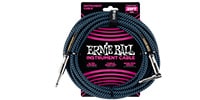 ERNIEBALL 25&#039; BRAIDED STRAIGHT / ANGLE INSTRUMENT CABLE - BLACK / BLUE