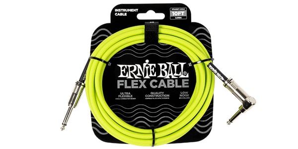 ERNIE BALL ( アーニー・ボール )  / Flex Instrument Cable Straight/Angle 10ft Green