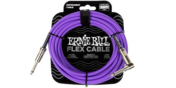 ERNIE BALL ( アーニー・ボール )  / Flex Instrument Cable Straight/Angle 20ft Purple