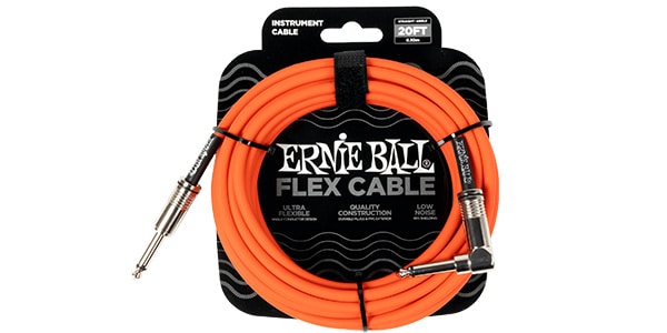 ERNIE BALL ( アーニー・ボール )  / Flex Instrument Cable Straight/Angle 20ft Orange