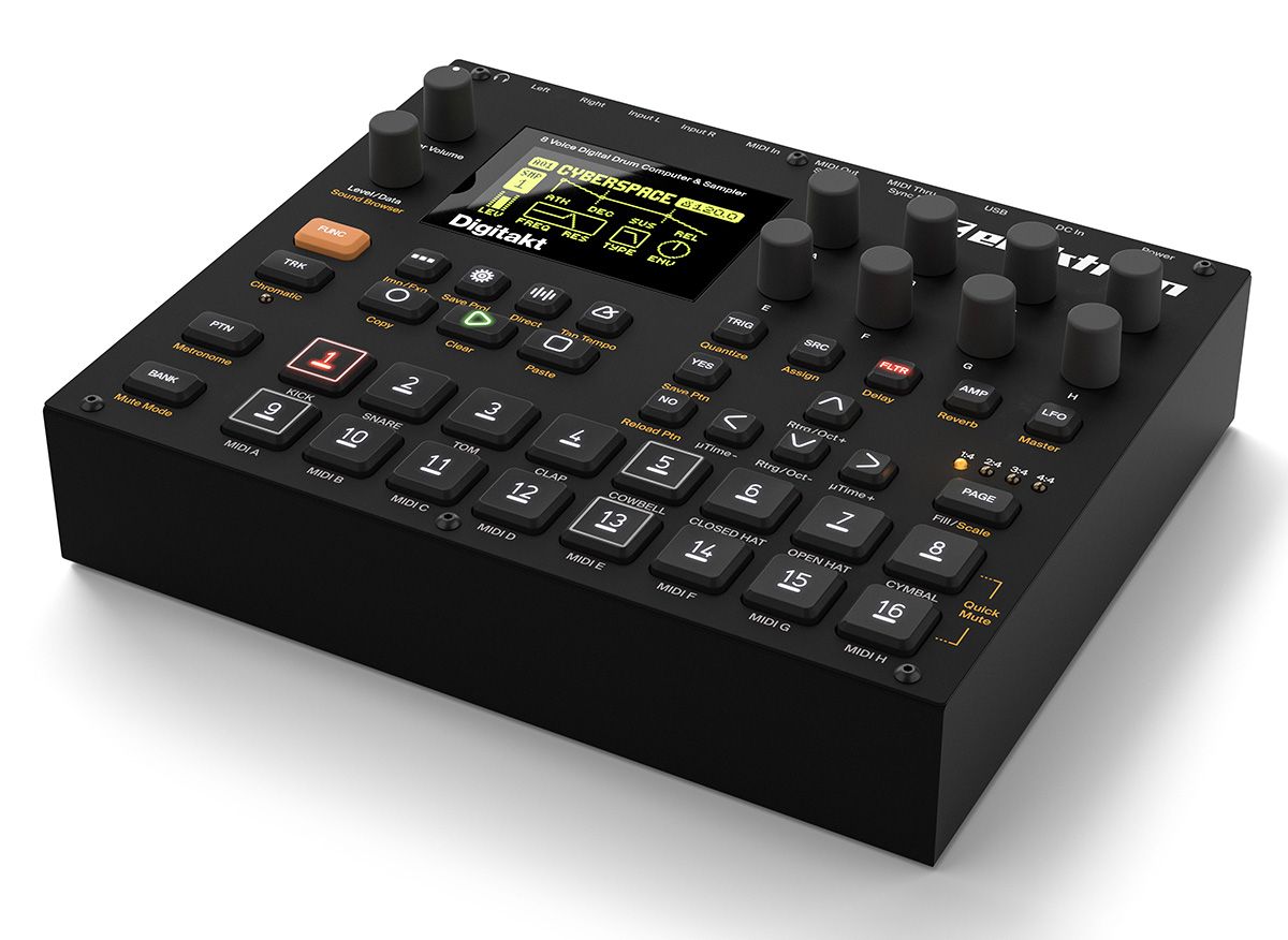 オリジナルデザイン手作り商品 Elektron Digitakt、 木目スタンド、TRS