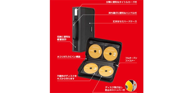 ELECOM / CCD-SS96BK CD/DVD収納ファスナーケース画像4