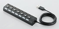 ELECOM U2H-TZS720SBK　USB2.0HUB