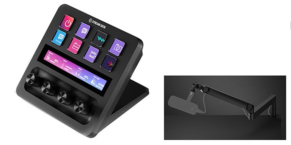 ⑦ Stream Deck + Black / Wave Mic Arm Pro - Black