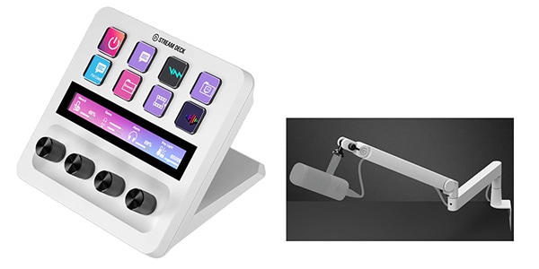 ⑧ Stream Deck + White / Wave Mic Arm Pro - White
