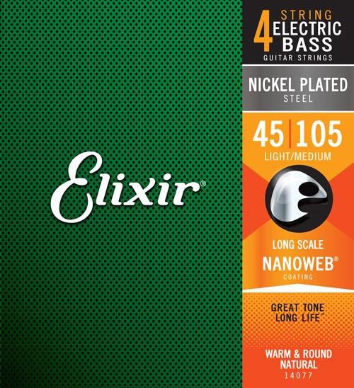 ELIXIR/NANOWEB Nickel Light/Medium #14077 エレキベース弦