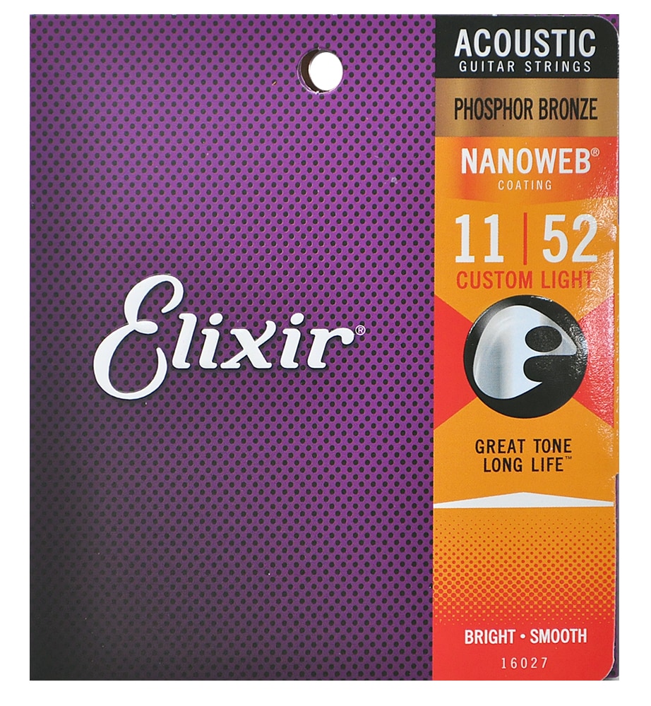 ELIXIR/NANOWEB Phosphor Bronze Custom Light #16027