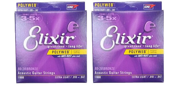 ELIXIR/POLYWEB 80/20 Bronze Extra Light ♯11000 ツインパック