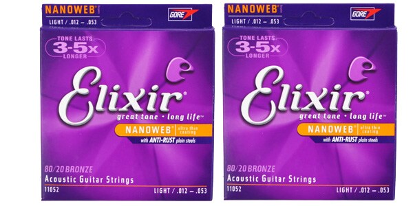 ELIXIR/NANOWEB 80/20 Bronze Light #11052 ツインパックセット