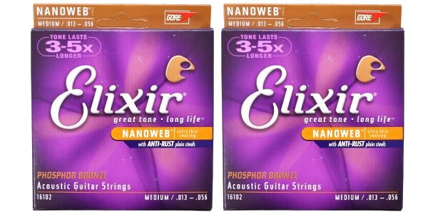 ELIXIR/NANOWEB Phosphor Bronze Medium #161022 ツインパックセット