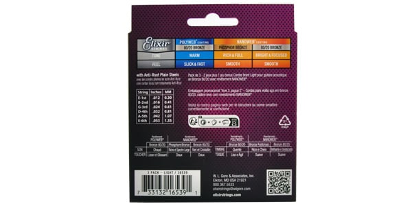 ELIXIR ( エリクサー )  / NANOWEB 80/20 Bronze Light 3-Pack #16539画像3