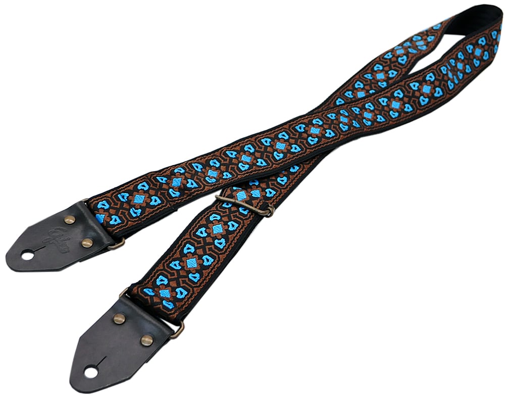 /Azure Retro Guitar Strap 50mm