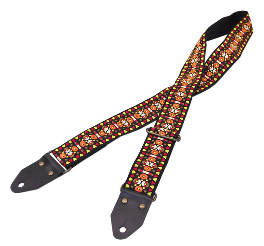 /Black Aztec Retro Guitar Strap 50mm