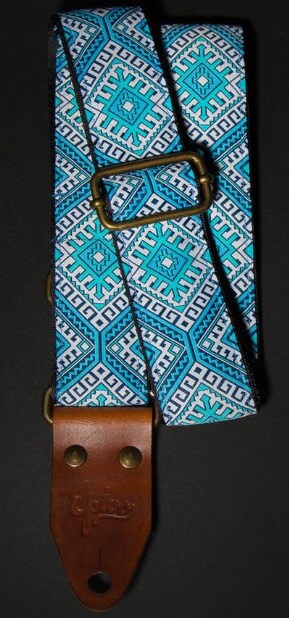 /Blue Ethno Retro Guitar Strap 40mm