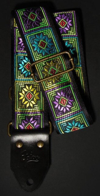 /Geometric Flowers Retro Guitar Strap 50mm