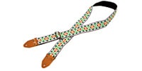  White Aztec Retro Guitar Strap 50mm