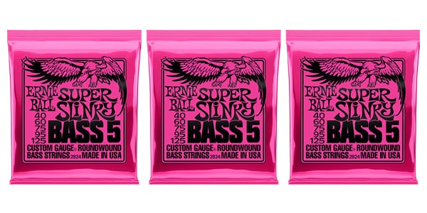 ERNIEBALL/Super Slinky Bass 5 3パックセット