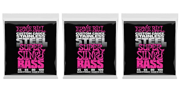 ERNIE BALL ( アーニー・ボール ) / STAINLESS SUPER SLINKY BASS 3パックセット