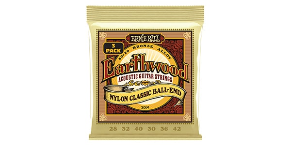 ERNIE BALL / EARTHWOOD 80/20 BRONZE NYLON BALL END FOLK/CLASSICAL GUITAR