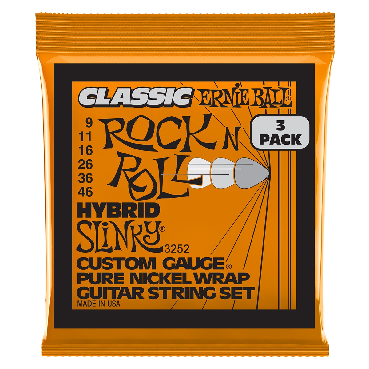 ERNIE BALL ( アーニー・ボール ) Hybrid Slinky Classic Rock n Roll Pure Nickel