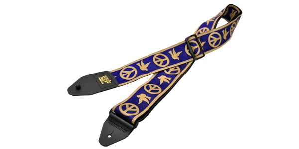 ERNIEBALL/4699 Navy Blue And Beige peace Love Dove Jacquard Strap