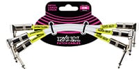 ERNIE BALL / Classic Patch Cable Angle/Angle 6in White 3 Pack
