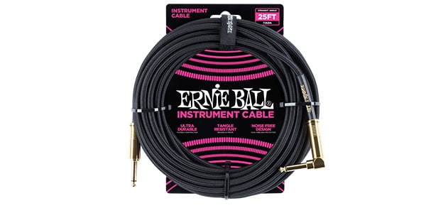 ERNIE BALL ( アーニー・ボール )  / Braided Instrument Cable Straight/Angle 25ft Black